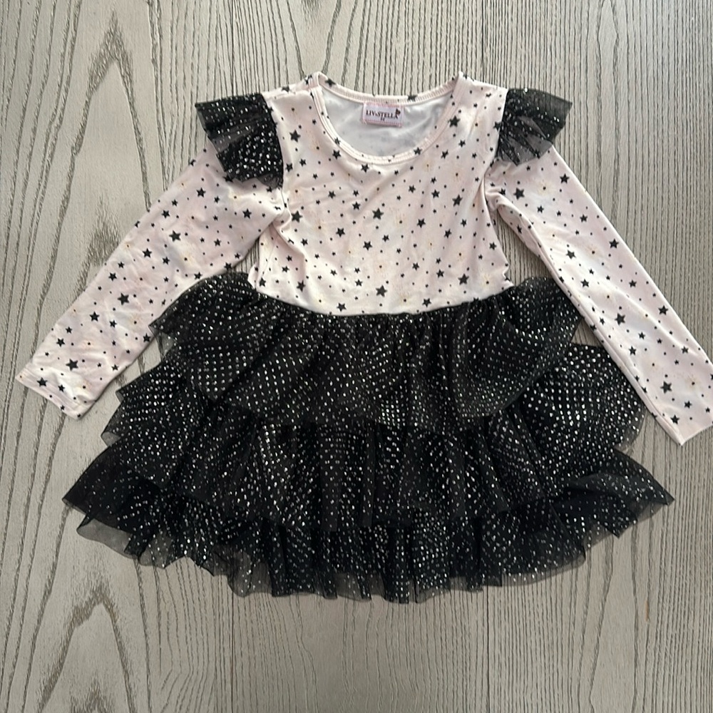 Liv + Stella New Year’s Star Tulle Dress, Size 3T